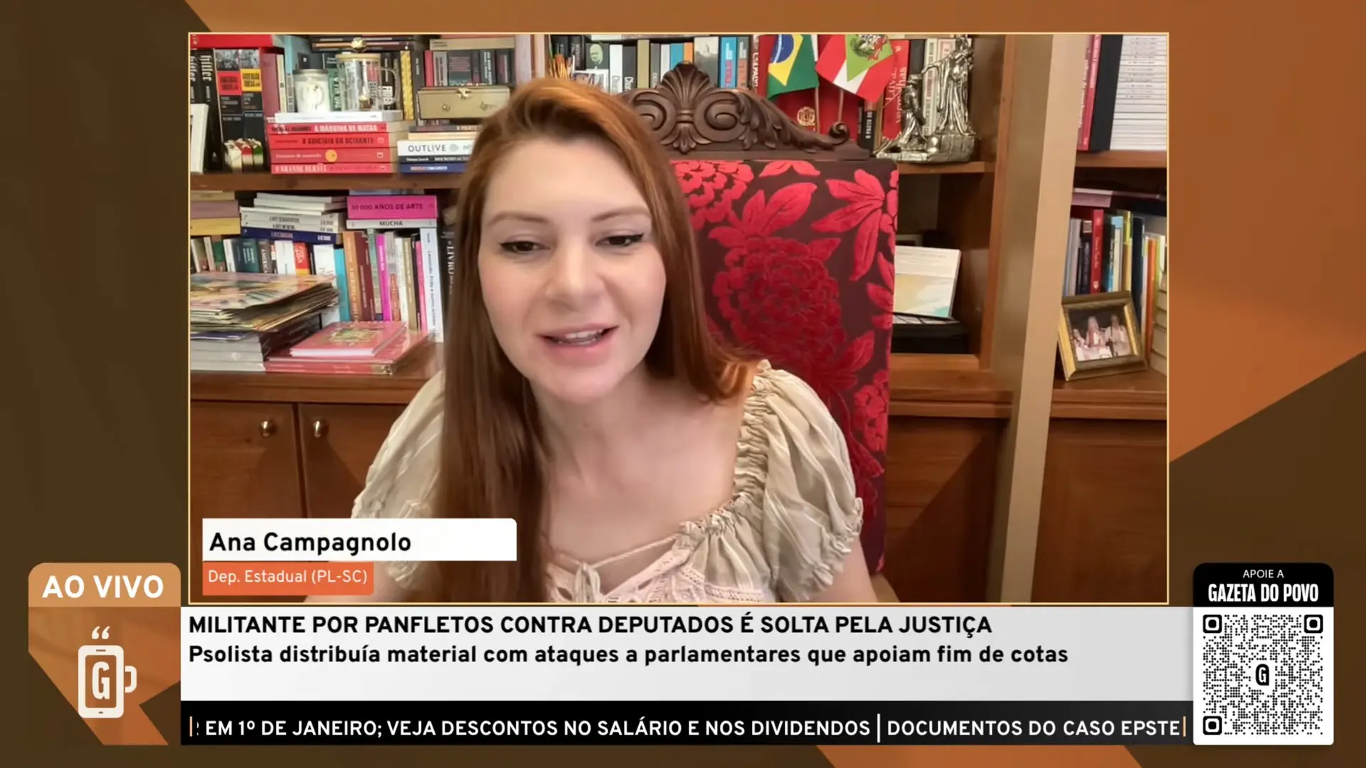 Deputada federal Ana Campagnolo, em entrevista ao Café com a Gazeta do Povo.