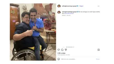 Wellington Camargo e seu irmão, o cantor Zezé Di Camargo.