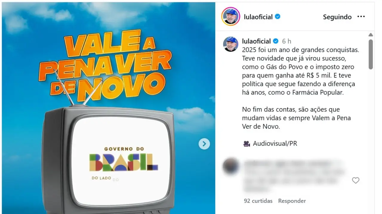 Vídeo publicado nas redes sociais usa tom publicitário para promover programas do governo federal e reforçar a narrativa da gestão.