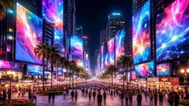 Tecnologia, impacto e inovação em grande escala: a LED ONE transforma eventos, marcas e espaços em experiências visuais que chamam atenção e geram resultado. (imagem ilustrativa)