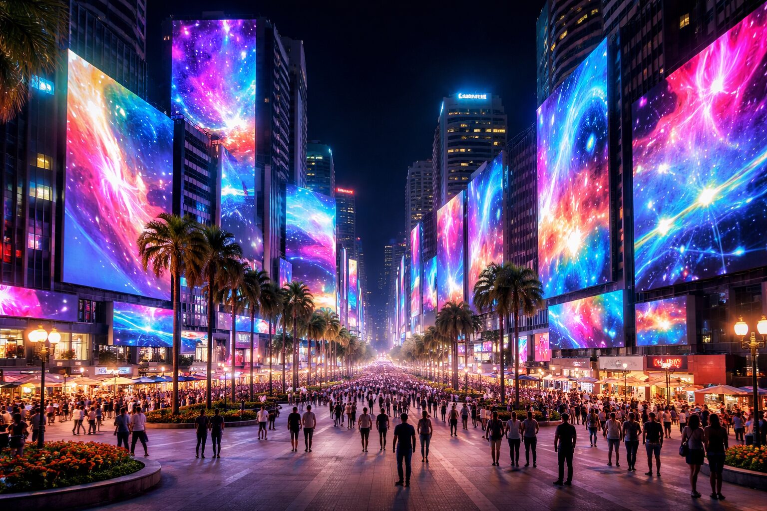 Tecnologia, impacto e inovação em grande escala: a LED ONE transforma eventos, marcas e espaços em experiências visuais que chamam atenção e geram resultado. (imagem ilustrativa)
