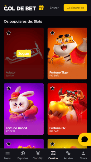 Slots mais populares disponíveis na GoldeBet