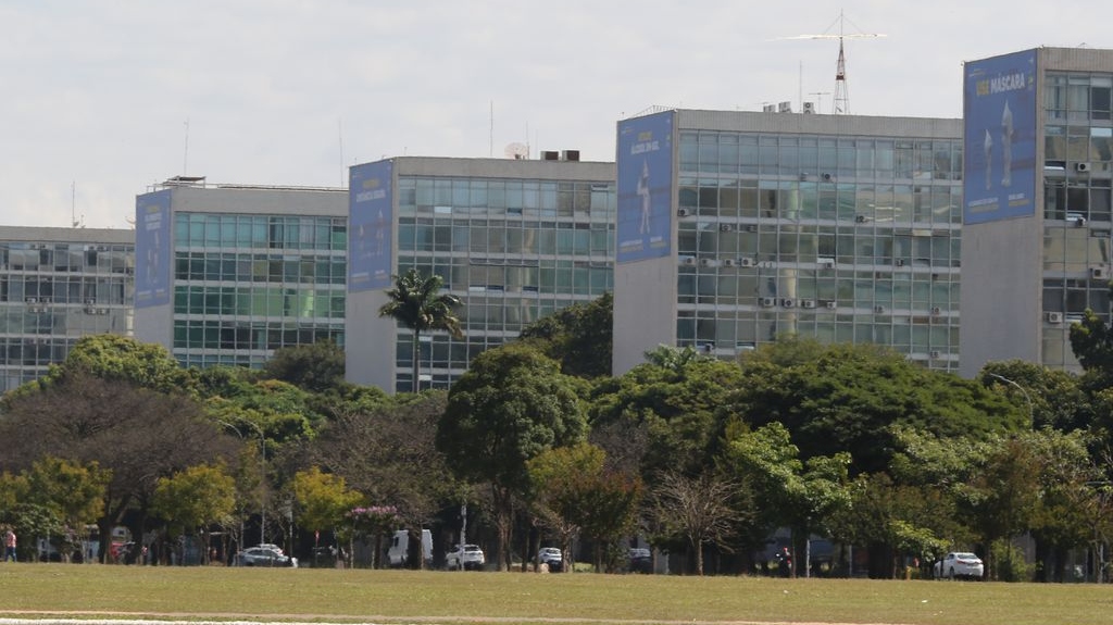 A Esplanada dos Ministérios, em Brasília.