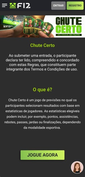 Novo recurso da F12 Bet nomeado Chute Certo