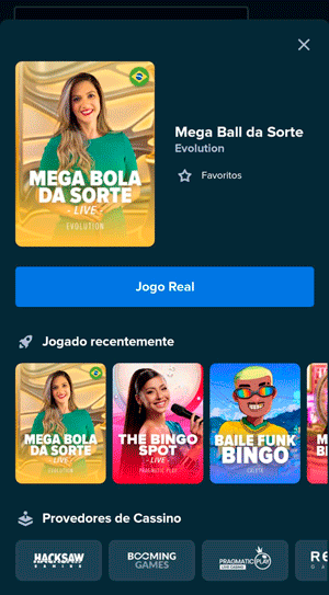 Print do bingo “Mega Bola da Sorte” na Stake 