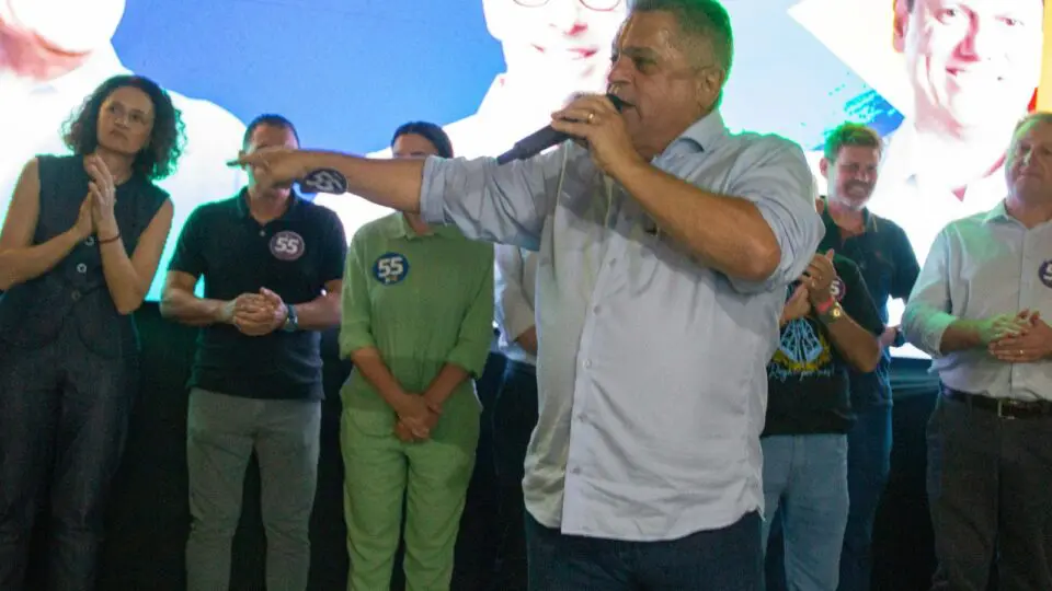 Prefeito de Chapecó, João Rodrigues (PSD), em convenção do partido em dezembro de 2025.