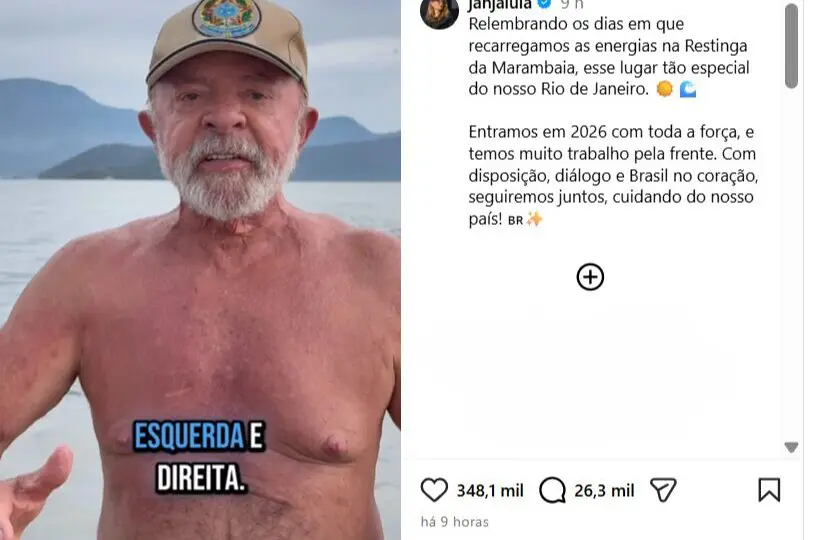 Lula pede fim do “preconceito entre esquerda e direita” em vídeo na praia