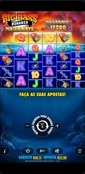 Tela inicial do Big Bass Bonanza Megaways
