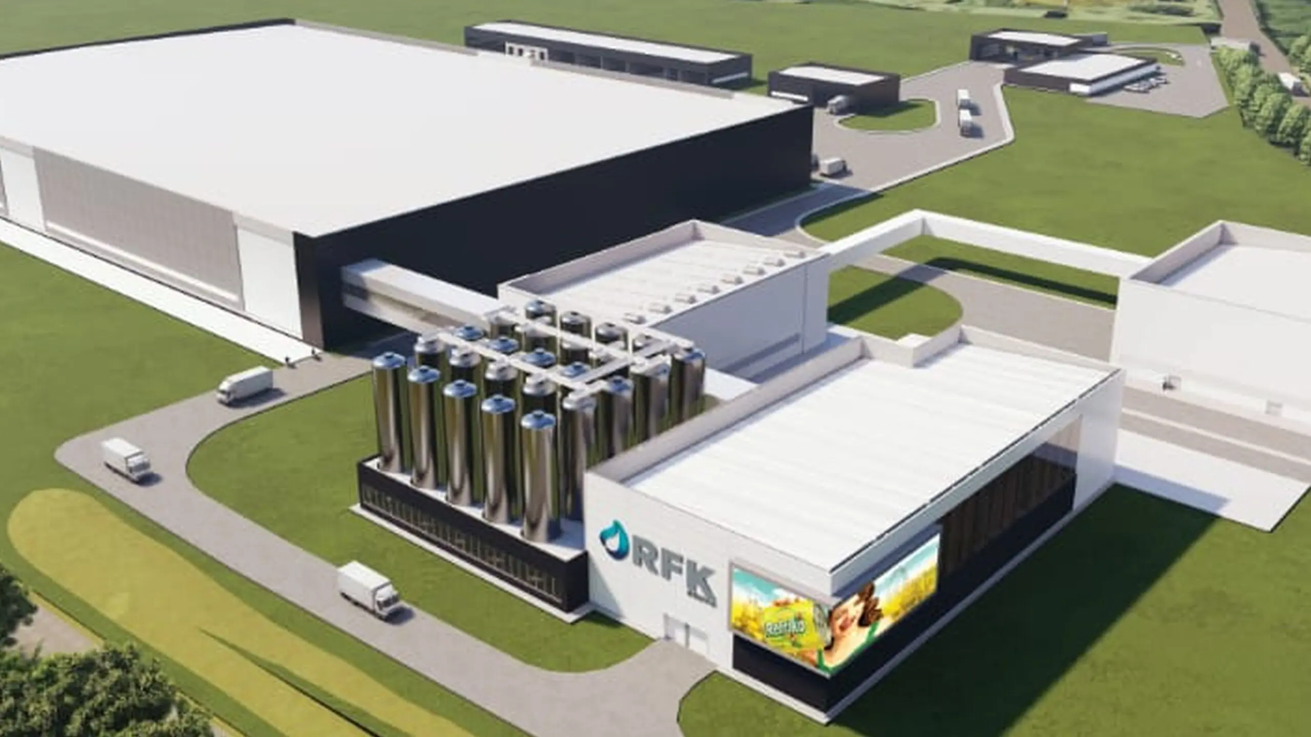 Perspectiva da nova fábrica do Grupo RFK em São José dos Pinhais, projetada para ampliar a capacidade produtiva com tecnologia e eficiência.