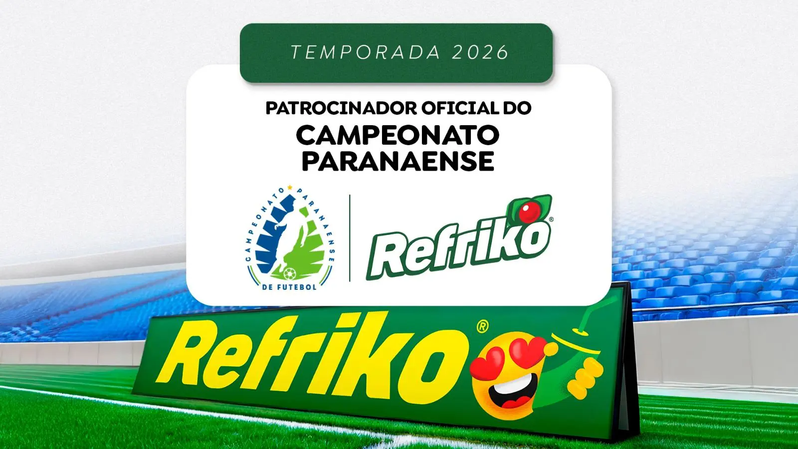 A Refriko passa a estampar as placas oficiais do Campeonato Paranaense 2026, reforçando a presença da marca no esporte e no mercado paranaense.