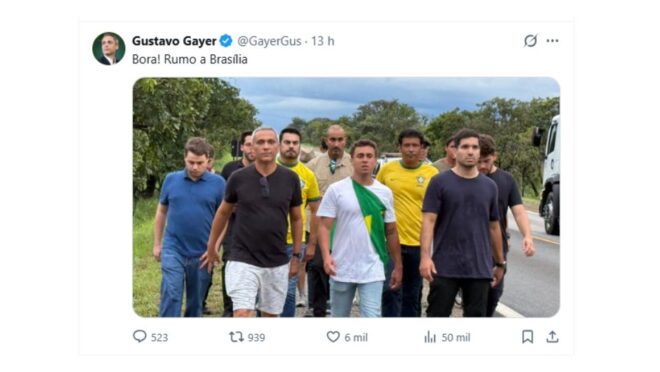 Veja os políticos que se juntaram a Nikolas em caminhada contra abusos do STF