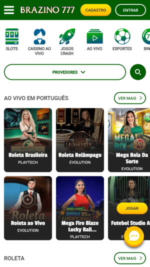 Jogos ao vivo na Brazino777
