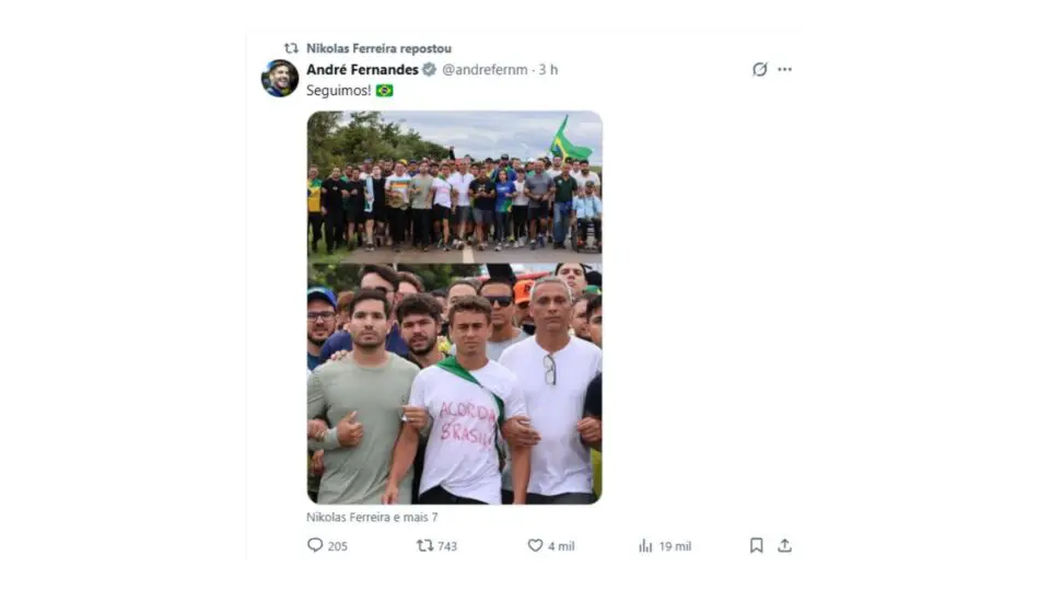 Nikolas Ferreira está aos 90km de sua caminhada de 240km até Brasília.