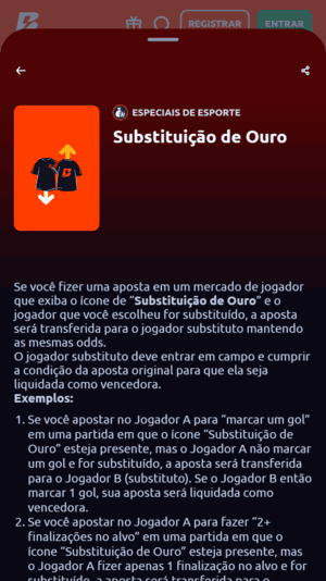 Substituto de ouro na Betano