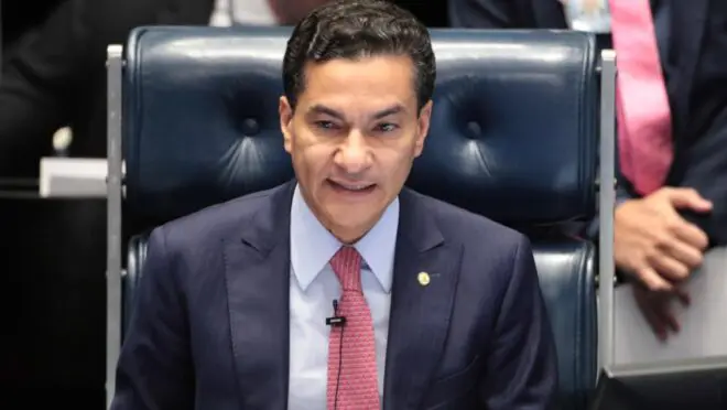 Deputado federal Marcos Pereira, presidente do Republicanos, em discurso no Congresso Nacional.
