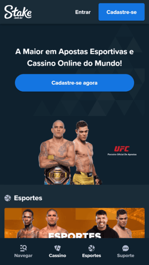 Página inicial da Stake