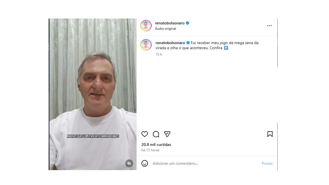 Irmão de Bolsonaro divulgou vídeo reclamando sobre problema para receber prêmio na Mega da Virada.