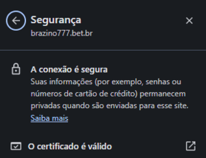 Comprovação de que o site da Brazino777 é seguro