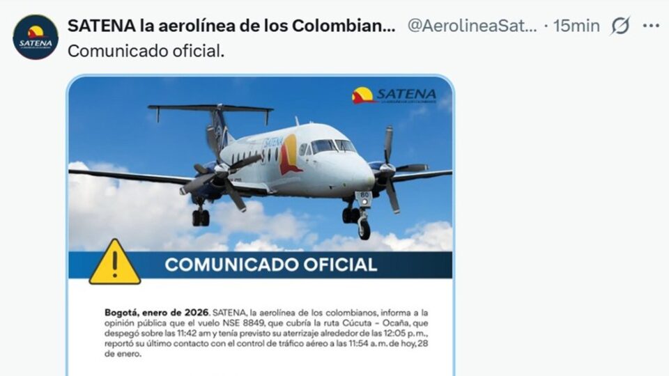 Deputado e mais 14 pessoas morrem em queda de avião na Colômbia