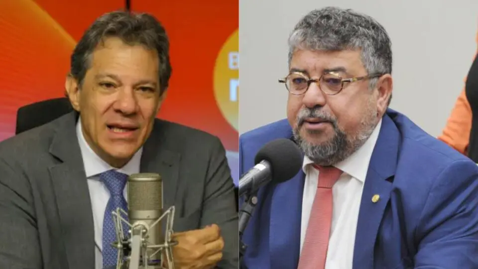 Ministro da Fazenda, Fernando Haddad, e vice-presidente do PT, Washington Quaquá.