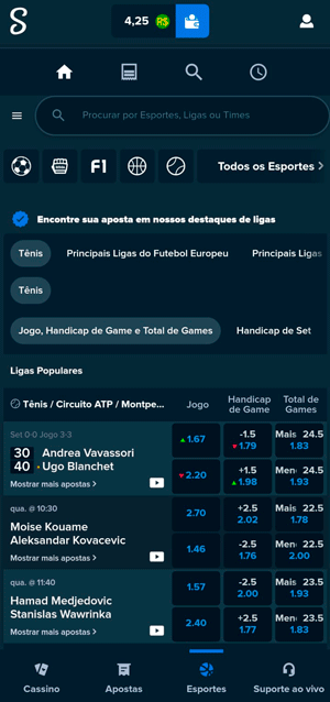 Interce da tela de ínicio do app da Stake