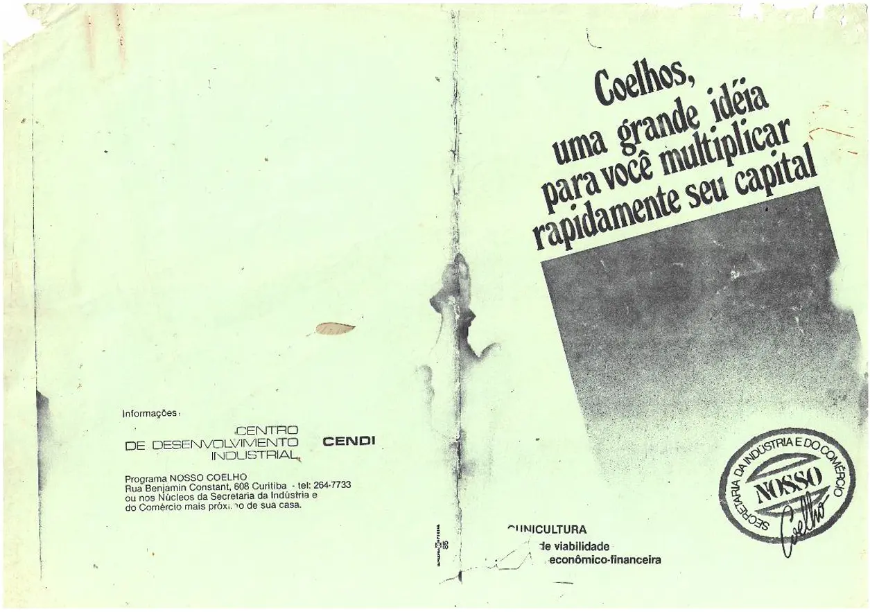 Material de divulgação do programa Nosso Coelho, da Secretaria de Indústria e Comércio do Paraná