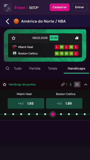 Mercados de handicap na Vbet