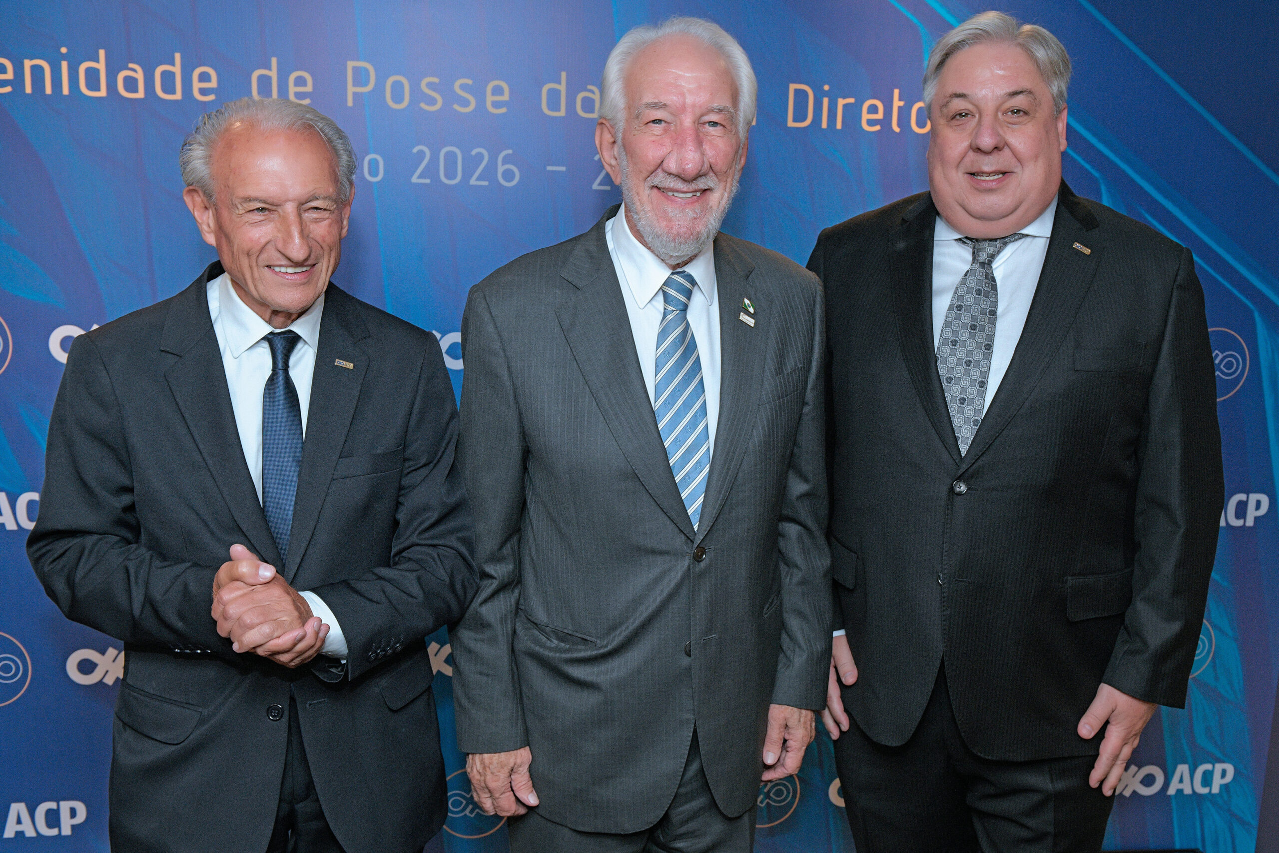 Darci Piana participa da posse da nova diretoria da Associação Comercial do Paraná (ACP), que oficializou Paulo Sérgio Mercer Mourão na presidência da entidade para o triênio 2026–2028.