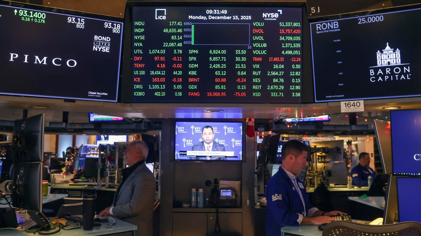 Operadores na Bolsa de Valores de Nova York, em dezembro de 2025.