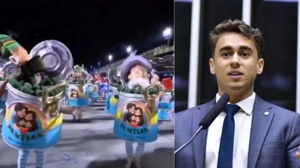 Nikolas Ferreira abrirá representação no MP contra o presidente da Escola de Samba Acadêmicos de Niterói pelo desfile que colocou famílias em latas de conserva.