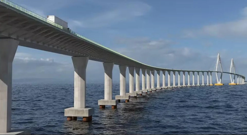Projeto da Ponte Salvador–Ilha de Itaparica prevê estrutura de 12,4 quilômetros sobre a Baía de Todos-os-Santos, com trecho estaiado de 85 metros de altura e obras estimadas em 60 meses.
