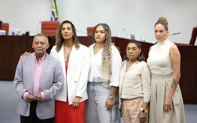 Familiares de Marielle acompanham a sessão de julgamento do assassinato da vereadora.
