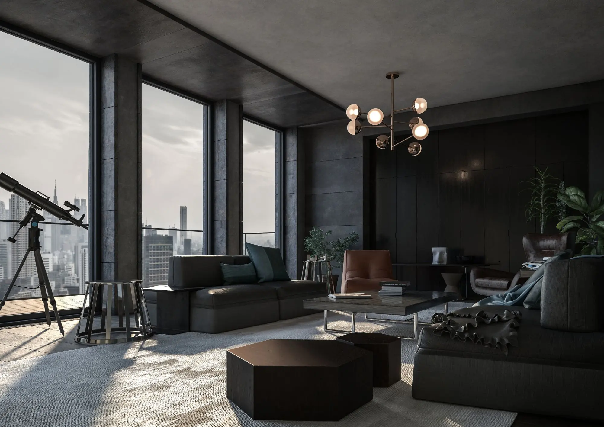 Atmosfera contemporânea, onde tons profundos, luz natural abundante e design autoral criam uma experiência sofisticada com vista privilegiada para a cidade.