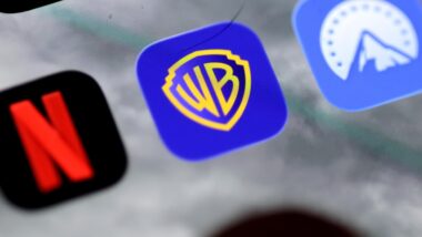 Logos da Netflix, Warner Brothers e Paramount. Imagem referente a matéria