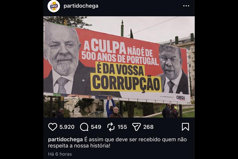 Lula é alvo de protesto da direita portuguesa