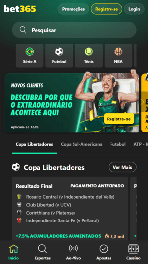 Página inicial da bet365