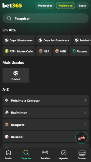 Lista de campeonatos na bet365