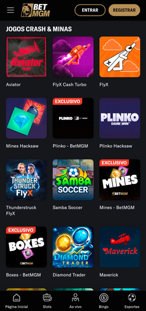 Categoria de crash games da BetMGM com jogos clássicos e opções exclusivas
