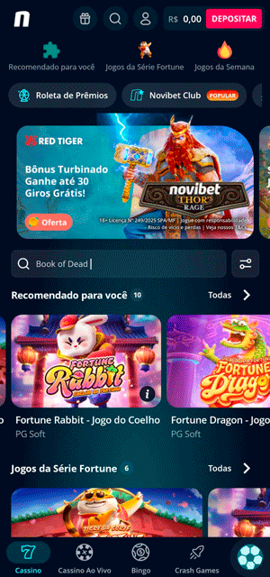 Catálogo de slots do cassino online Novibet com mais de 3.300 títulos