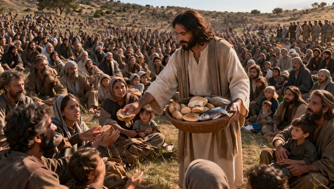 milagre multiplicação pães e peixes