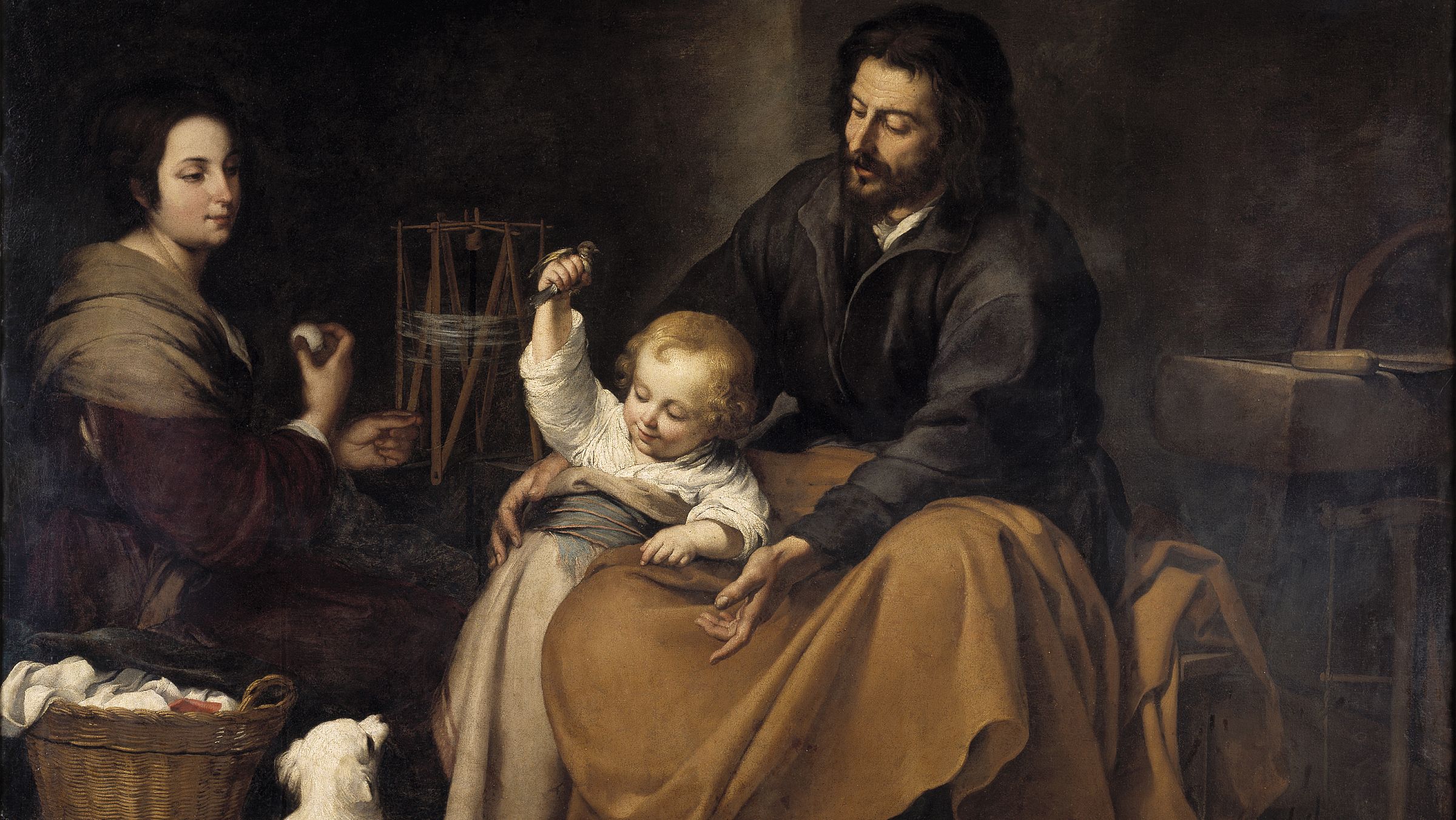 Detalhe de “Sagrada Família com passarinho”, de Bartolomé Esteban Murillo.