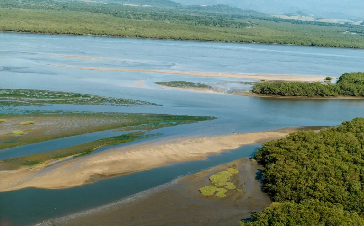 Robalo, pescada, tainha e linguado compõem a diversidade de peixes do Rio Palmital, base da pesca esportiva na região.