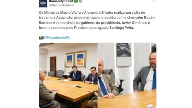 Após reunião com Brasil, Paraguai diz que acordo com EUA não prejudica relação entre países