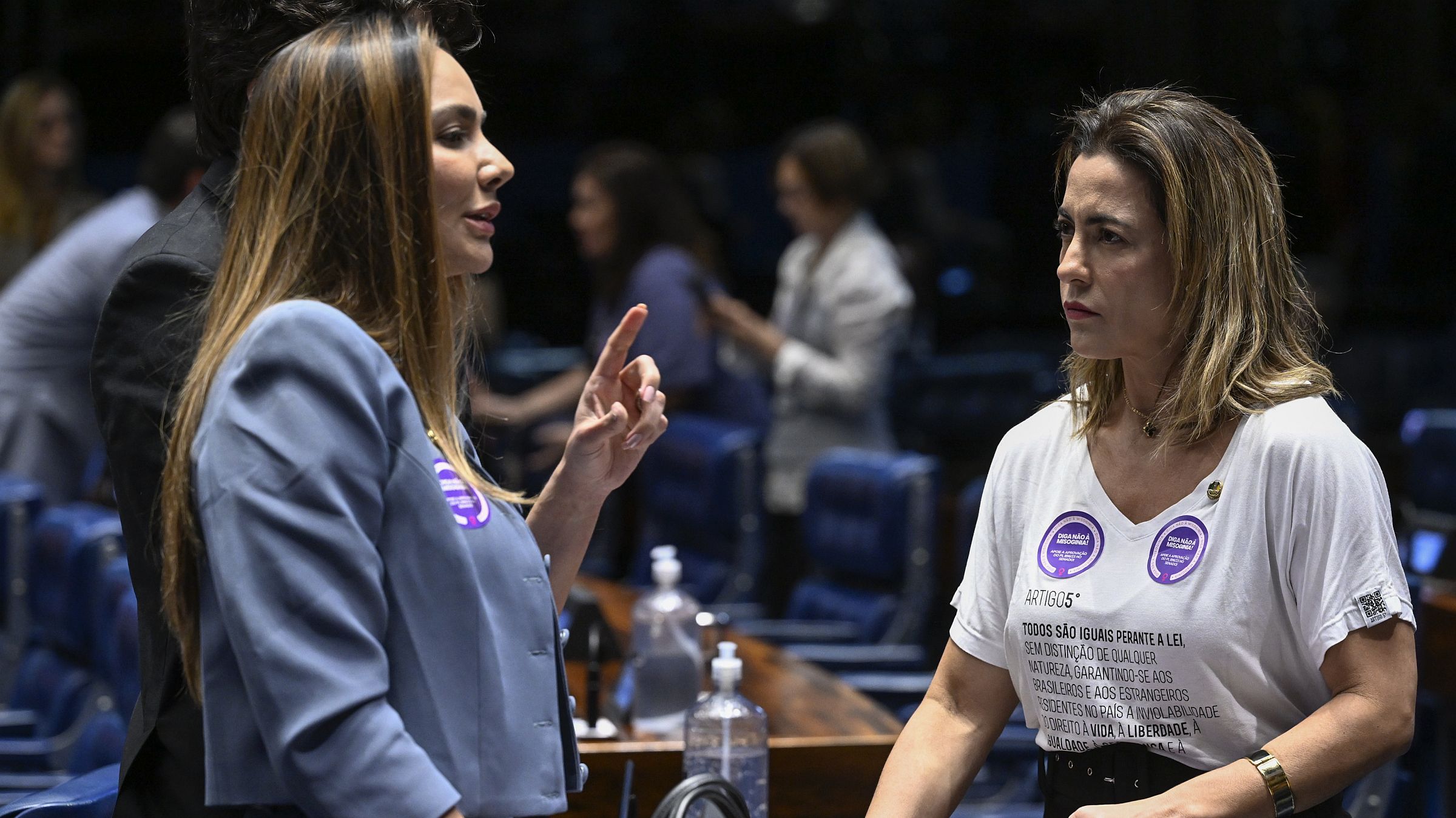 As senadoras Ana Paula Lobato (PDT-MA) e Soraya Thronicke (Podemos-MS), respectivamente autora e relatora do PL da Misoginia no Senado.