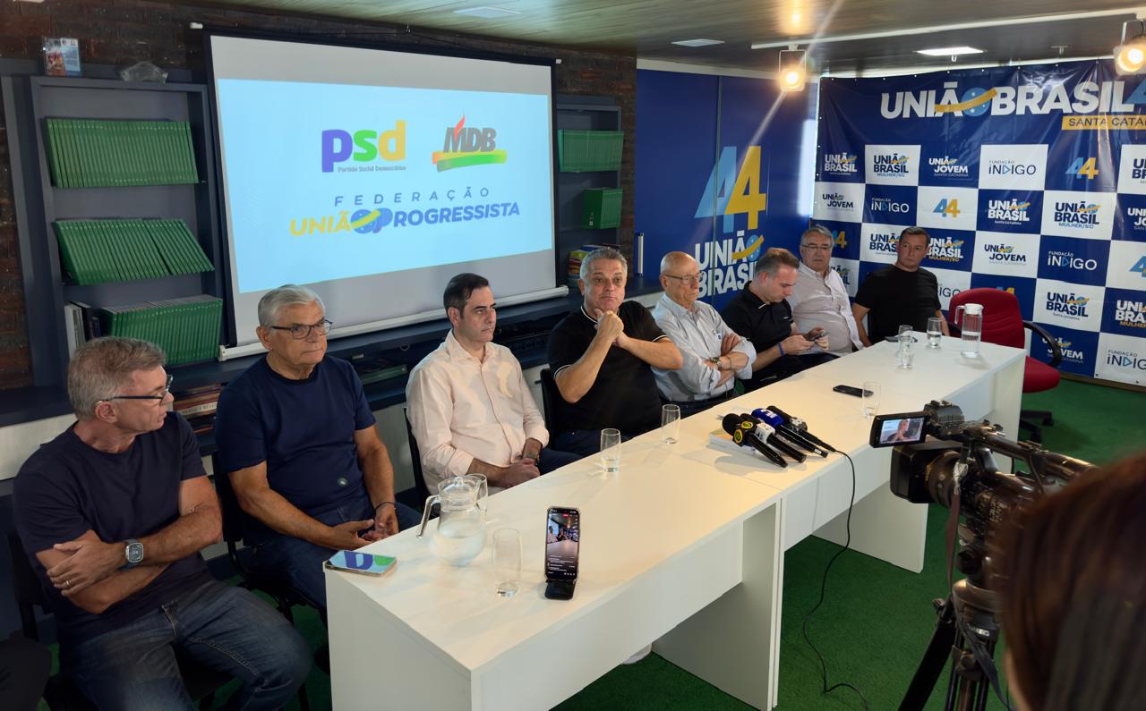 PSD, MDB e Federação União Progressista devem estar juntos nas eleições de 2026 em Santa Catarina.