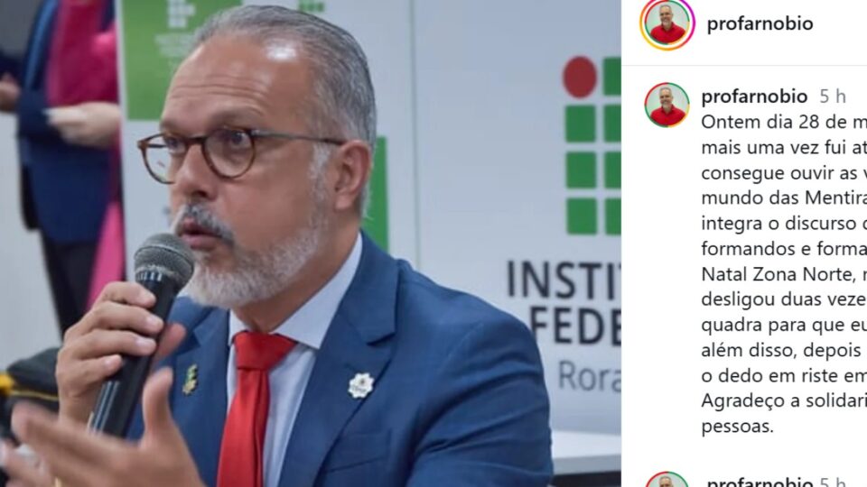 Reitor do IFRN é vaiado após elogiar Lula em formatura