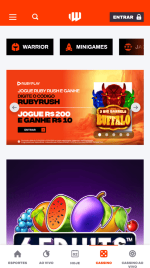 Bônus de giros grátis disponível na Betwarrior