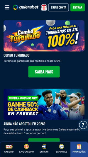 Bônus de combo turbinado disponível na Galerabet