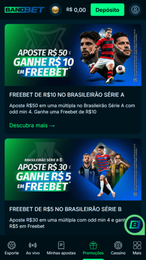 Apostas grátis disponíveis na Bandbet