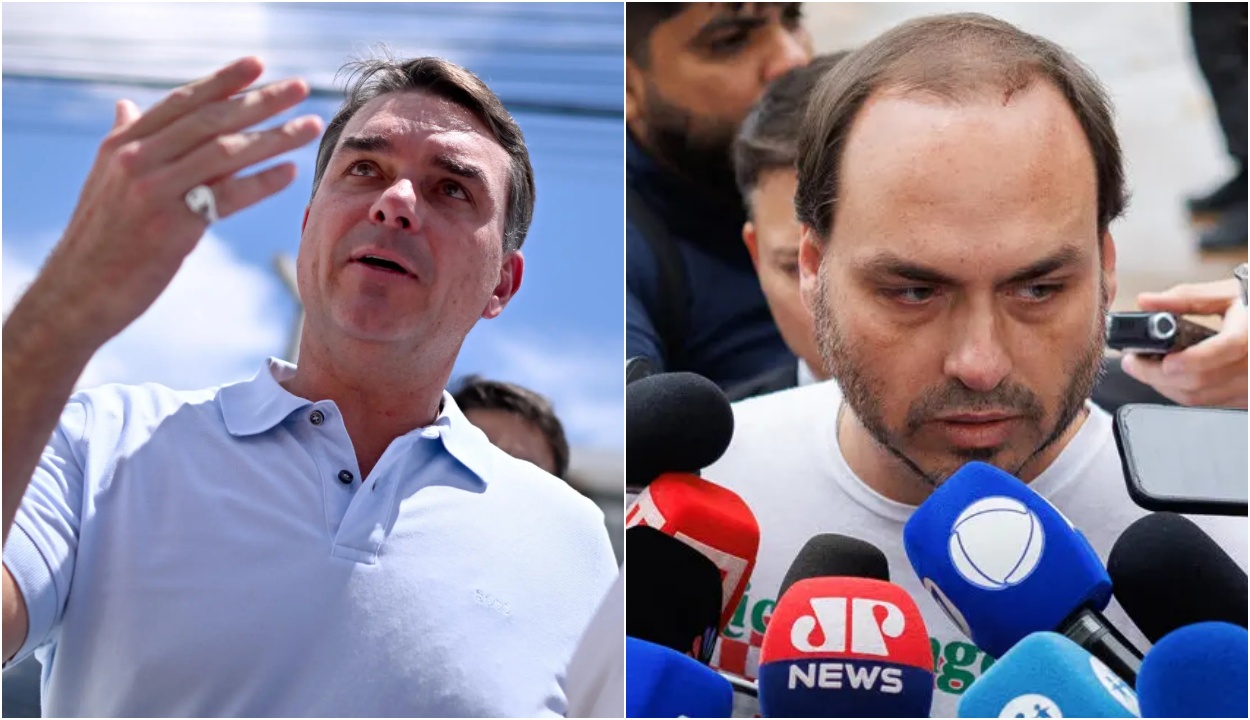 Carlos Bolsonaro confirmou o lançamento da pré-candidatura ao Senado por Santa Catarina com a presença de Flávio.